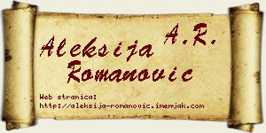 Aleksija Romanović vizit kartica